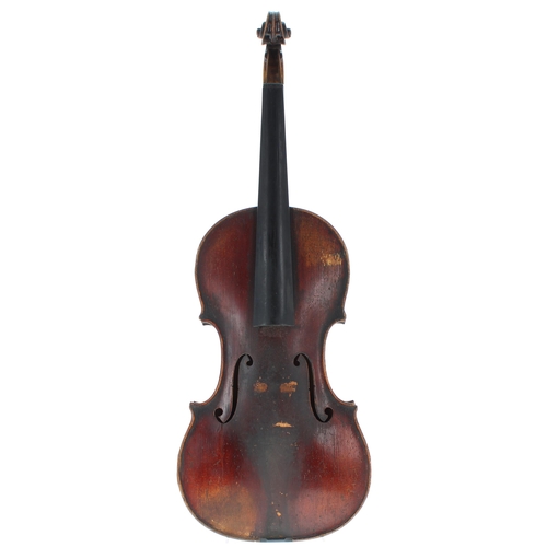 2450 - Neuner & Hornsteiner Mittenwald violin circa 1880, the one piece back of very faint medium curl ... 