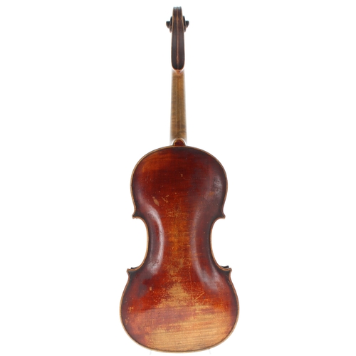 2450 - Neuner & Hornsteiner Mittenwald violin circa 1880, the one piece back of very faint medium curl ... 