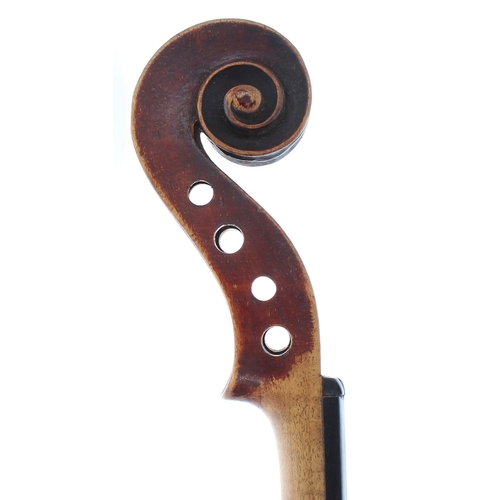 2450 - Neuner & Hornsteiner Mittenwald violin circa 1880, the one piece back of very faint medium curl ... 