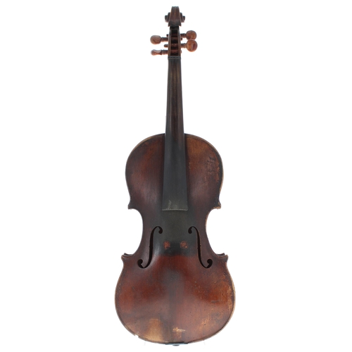 2452 - Late 19th century German Stradivari copy violin, 14 1/4