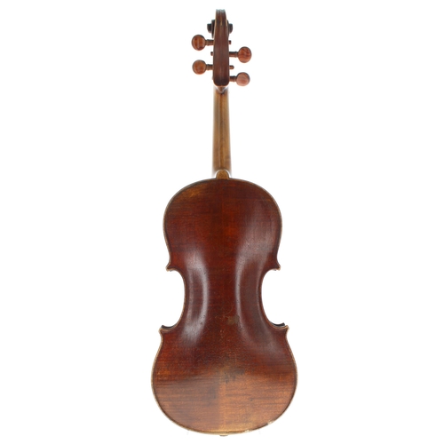 2452 - Late 19th century German Stradivari copy violin, 14 1/4