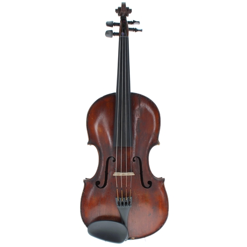 2454 - Interesting English viola of the Hill School circa 1780, the one piece back of very faint medium cur... 