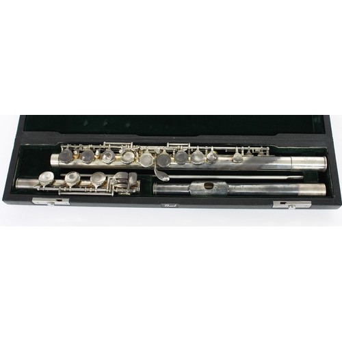 1639 - Ray Swinfield - Good concert silver plated flute by and stamped Pearl, SS-800BE, 40-1202, Made in Ja... 