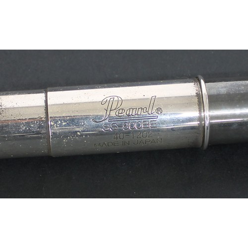 1639 - Ray Swinfield - Good concert silver plated flute by and stamped Pearl, SS-800BE, 40-1202, Made in Ja... 