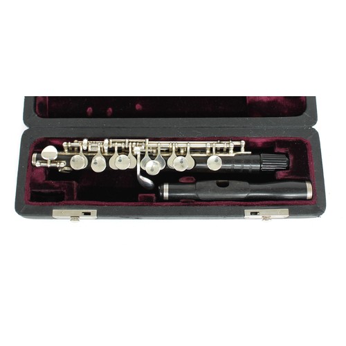 1638 - Ray Swinfield - Good Grenadilla wooden bodied piccolo with silver keys by and stamped Philipp Hammig... 