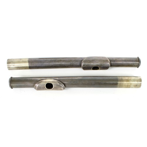 1630 - Ray Swinfield - Two plain silver plated flute head joints (2)