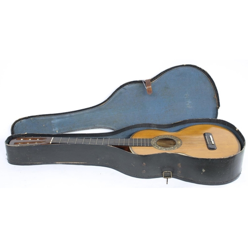 1202 - 19th century Mirecourt guitar in need of restoration, branded Cherpitel, Pecheub, A. Mirecourt to th... 