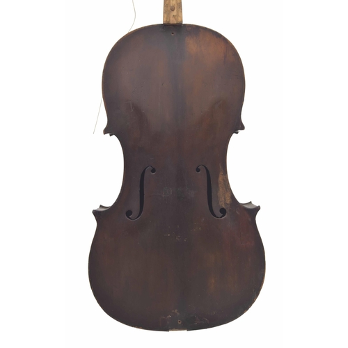 2469 - Good English violoncello circa 1830 from The Kennedy Workshop, unlabelled, the two piece back of pla... 