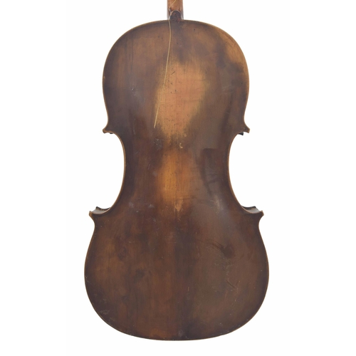 2469 - Good English violoncello circa 1830 from The Kennedy Workshop, unlabelled, the two piece back of pla... 