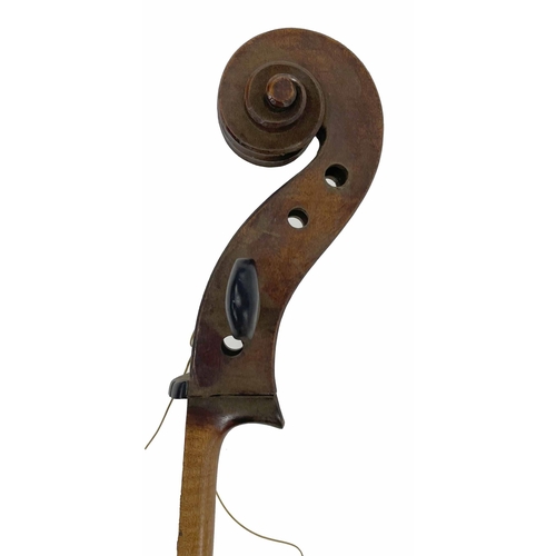 2469 - Good English violoncello circa 1830 from The Kennedy Workshop, unlabelled, the two piece back of pla... 