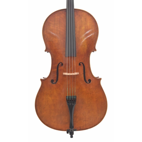 2474 - Good modern Italian violoncello by and labelled Dario Aguzzi in Vidigulfo, Anno 2015..., the two pie... 