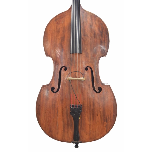 2475 - Good 19th century double bass, length of back 45