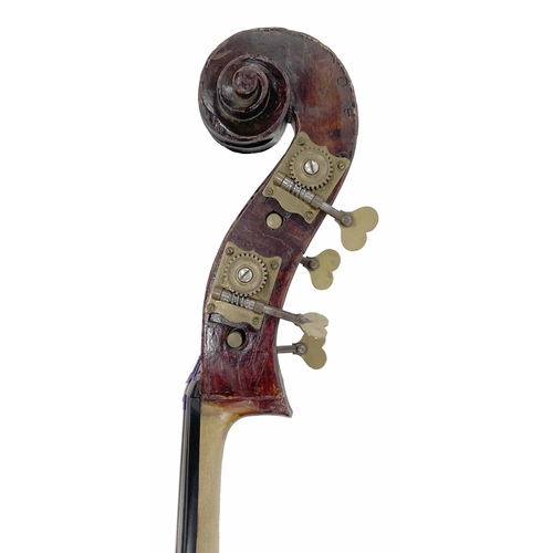 2475 - Good 19th century double bass, length of back 45