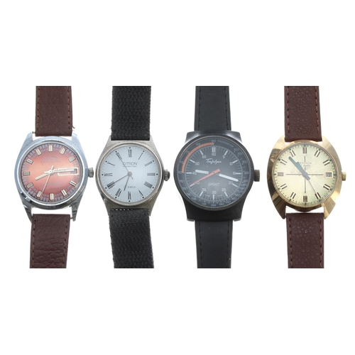 86 - Four gentleman's wristwatches to include Trafalgar Sport, Lucerne Super De Luxe, Citron Internationa... 