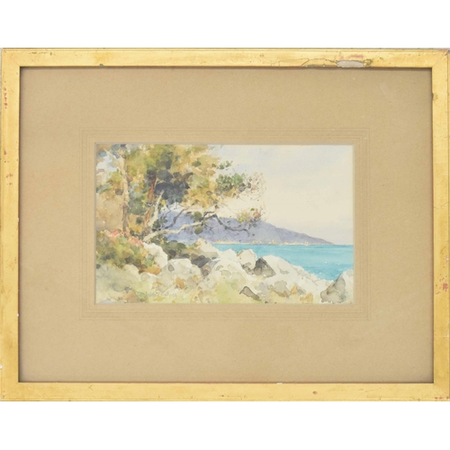 737 - Wilfred Williams Ball (1853-1917) - Continental coastal scene with trees and rocks, signed and dated... 