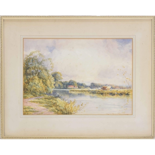 750 - Harry Pennell ARCA (1879-1934) - 'On The Avon' figures harvesting beside the river in a summer lands... 