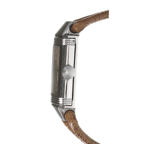 78 - Reverso Luxe rectangular stainless steel lady's wristwatch, case no. 27308, circa 1930s, rectangular... 