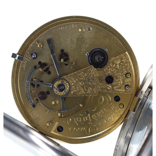 91 - George V silver fusee lever pocket watch, London 1927, the movement signed Edwin Davis, Bradford, no... 