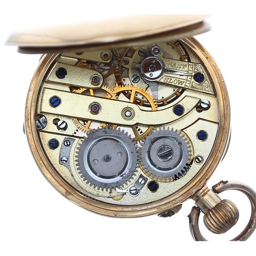 98 - Dimier Freres & Cie 18ct lever fob watch, signed gilt bar movement with compensated balance and ... 