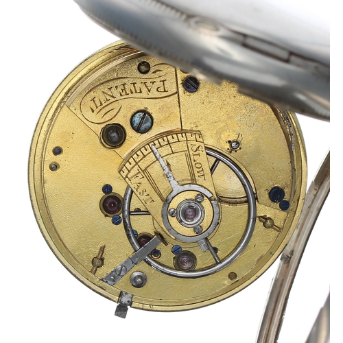 100 - George IV silver fusee lever pocket watch, London 1822, unsigned movement inscribed Patent, no. 1641... 