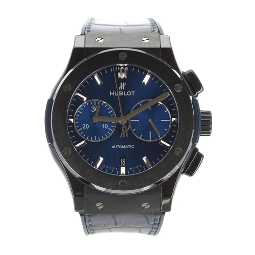 64 - Hublot Classic Fusion Ceramic Blue Chronograph automatic gentleman's wristwatch, reference no. 521.C... 