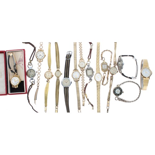 84 - Selection of mechanical and quartz ladies wristwatches to include Ingersoll, Tissot, Avia, Lanco, Be... 