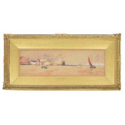 744 - Thomas Bush Hardy RBA (1842-1897) - 'Portsmouth Harbour', signed, inscribed and dated 1891, also ins... 