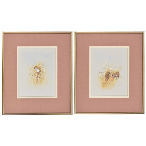 741 - Perter Lindsey (20th/21st century) - 'Harvest Mice', 'Harvest Mouse', both signed and dated 79 (1979... 