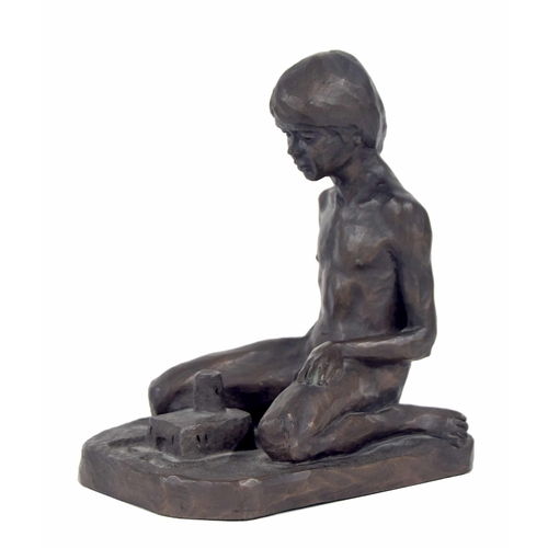 599 - Neil Godfrey (born 1937) 'Sandcastle', limited edition 'Woldingham Collection' bronzed resin figure ... 