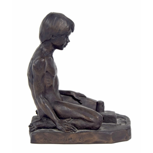 599 - Neil Godfrey (born 1937) 'Sandcastle', limited edition 'Woldingham Collection' bronzed resin figure ... 