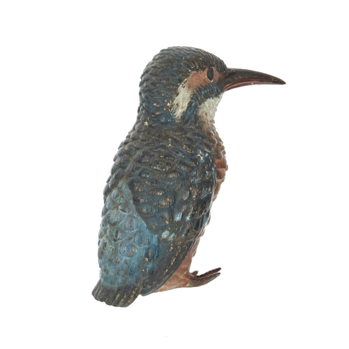 597 - Austrian cold painted bronze figure of a kingfisher, in the manner of Bergmann, 3.75