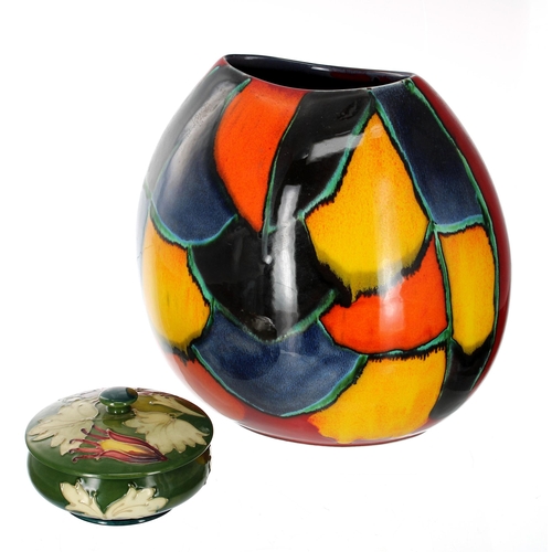 673 - Moorcroft Pottery Lily pot with cover, 4.75