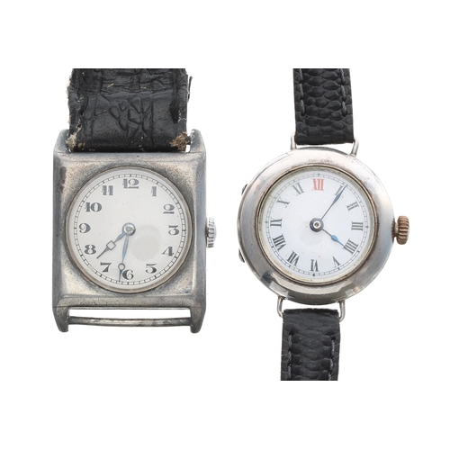 76 - Two early silver wristwatches (2)