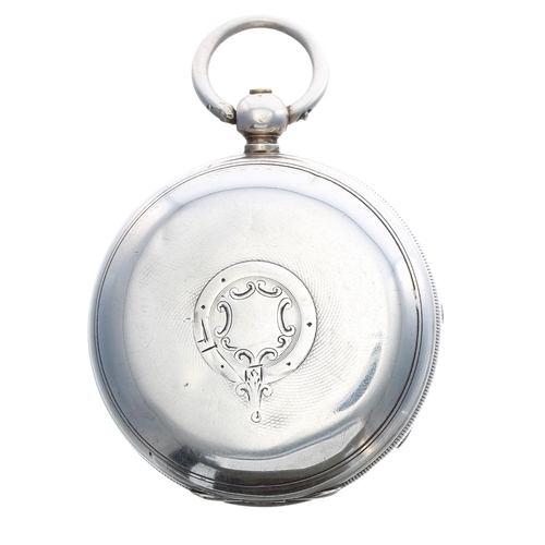 90 - Victorian silver lever pocket watch, Birmingham 1887, signed Stewart Dawson & Co, Liverpool, eng... 