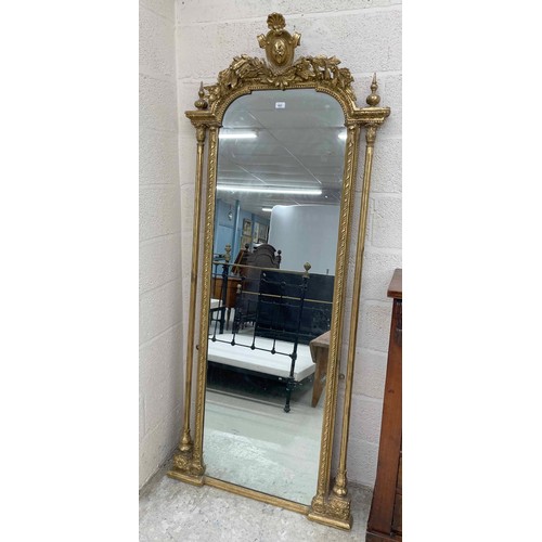 853 - Good large decorative 19th century gilt framed mirror, 34.5