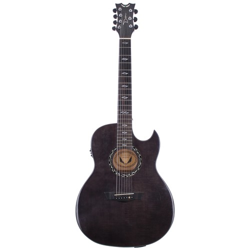 491 - 2015 Dean Ex Ultra 7 FMTBK seven string electro-acoustic guitar, made in China; Body: trans black fi... 