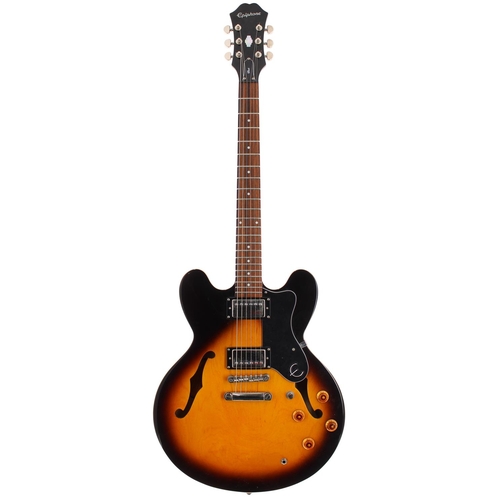 481 - 2018 Epiphone Dot semi-hollow body electric guitar, made in Indonesia; Body: vintage sunburst finish... 