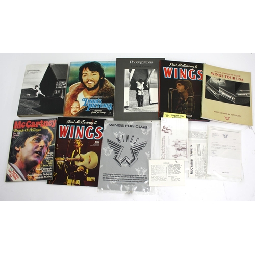 649 - Selection of Wings ephemera to include various documents relating to the Wings fan club, Hipgnosis '... 