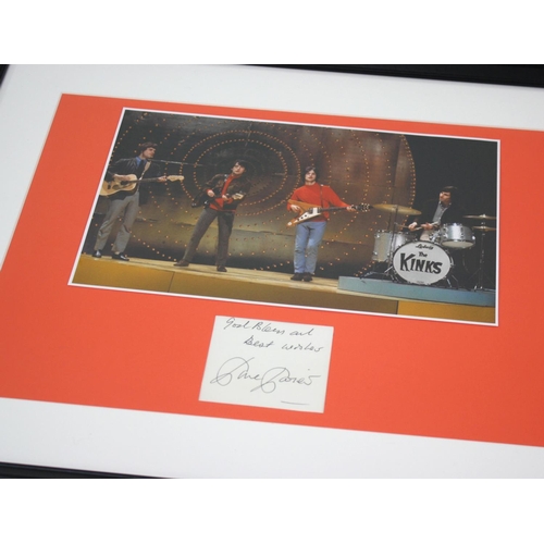 660 - Dave Davies (The Kinks) - autographed hand written letter, mounted, framed and glazed beneath a pict... 