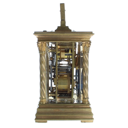 1215 - Small repeater carriage clock with alarm and striking on a gong, the 1.5