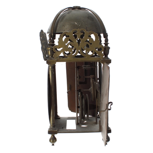 1405 - English brass lantern clock, the 6.25