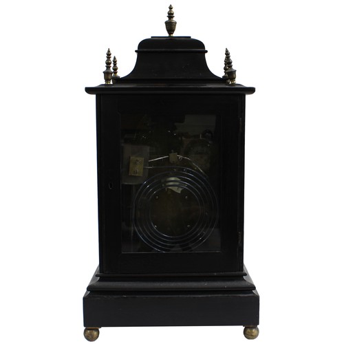 1510 - English ebonised double fusee bracket clock, the 8