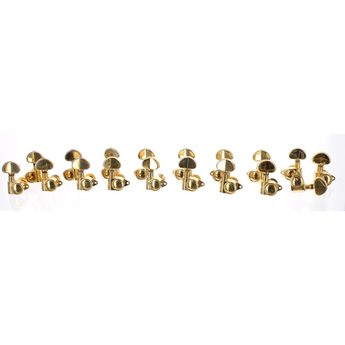 1103 - Three sets of Grover gold plated three-a-side guitar tuners