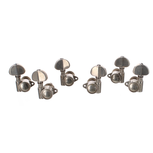 1105 - Set of six Gibson Grover three-a-side nickel guitar tuners