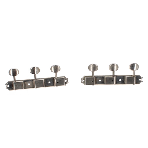 1109 - Set of vintage Gibson Deluxe double line three-a-side strip guitar tuners