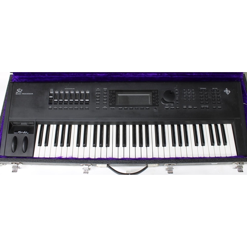 3016 - General Music S2 Music Processor keyboard, within a fitted flight case