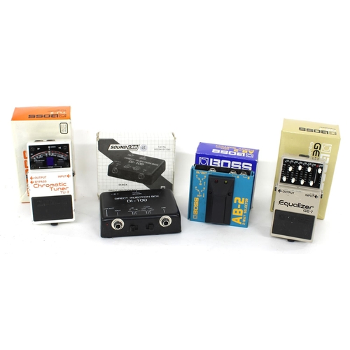 904 - Boss TU-2 Chromatic Tuner guitar pedal, boxed; together with a Boss GE-7 Equalizer guitar pedal, box... 