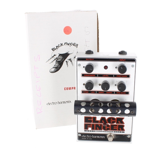 908 - Electro-Harmonix Black Finger compressor guitar pedal, boxed with PSU