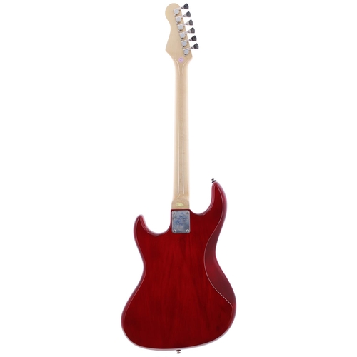 60 - Hutchins Fury electric guitar, made in China; Body: red paisley finish; Neck; maple; Fretboard: rose... 