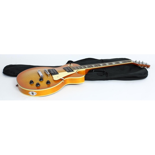 70 - Legacy Classic Collection Emerald electric guitar; Body: amber flame top finish; Neck: good; Fretboa... 